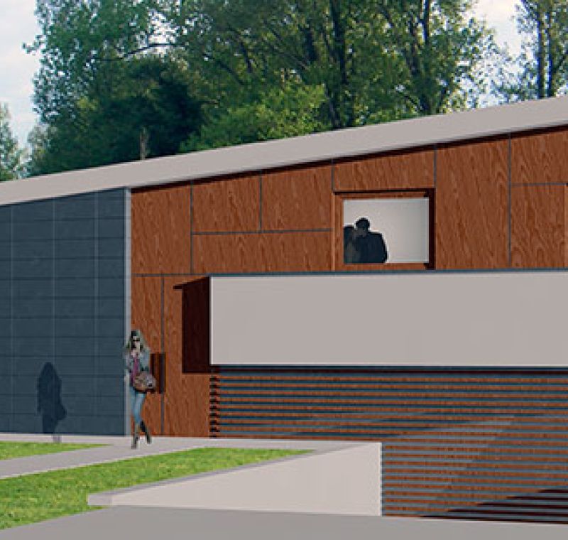 Infografía de chalet moderno